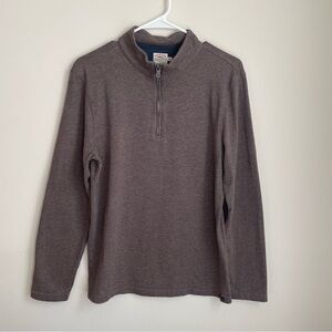 Faherty Suffolk Regular Fit Quarter Zip Pullover in Chestnut Size Medium
